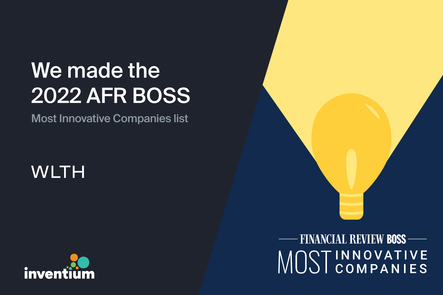 WLTH Is On The 2022 AFR BOSS Most Innovative Companies List